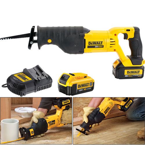 DeWalt DCS380N 18v Li-ion XR Reciprocating Saw Body + 2 x4.0ah Battery &amp; Charger