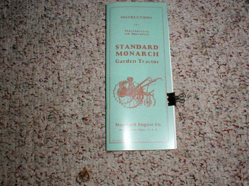 Standard Monarch garden tractor instrucions