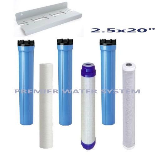 TRIPLE  BLUE 2.5 X 20&#034; WATER FILTER SYSTEM SEDIMENT/KDF55 GAC/CARBON BLOCK