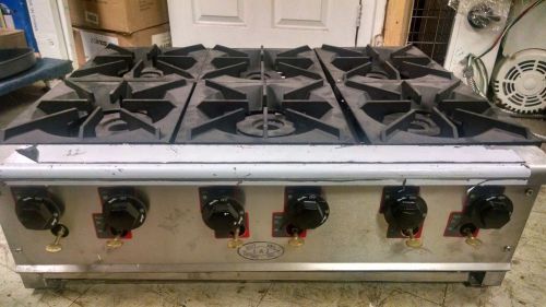 L&amp;J 6 BURNER S/S POT STOVE OWST-019-6 COUNTERTOP