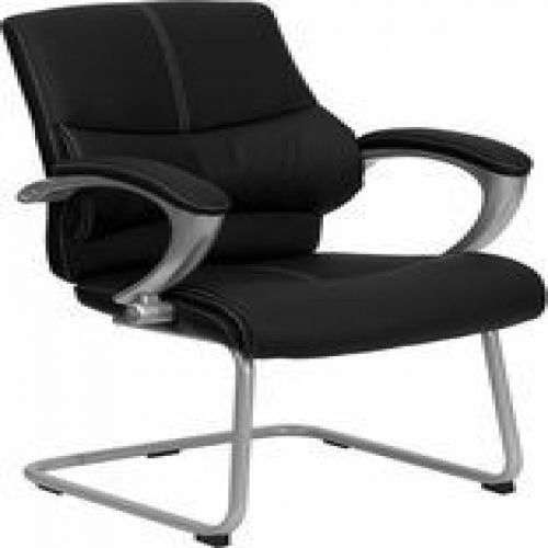 Flash Furniture H-9637L-3-SIDE-GG Black Leather Executive Side Chair