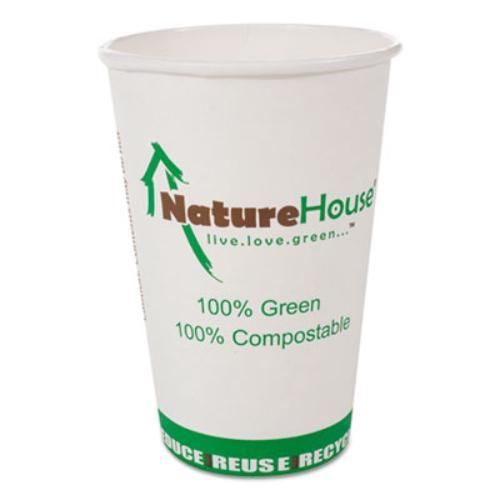 Savannah Supplies C008CT Compostable Paper/pla Cup, 8oz, White, 1000/carton