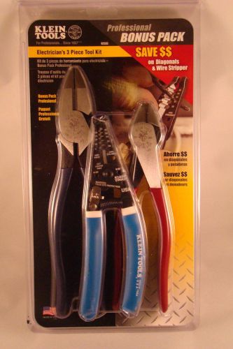 Klein Electrician&#039;s 3 Piece Tool Kit Lineman D213-9NE Diagonal D248-8