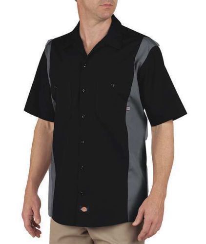 DICKIES LS524BK/CH M T-Shirt,Mens,M,10inSleeveL,BlackCharcoal