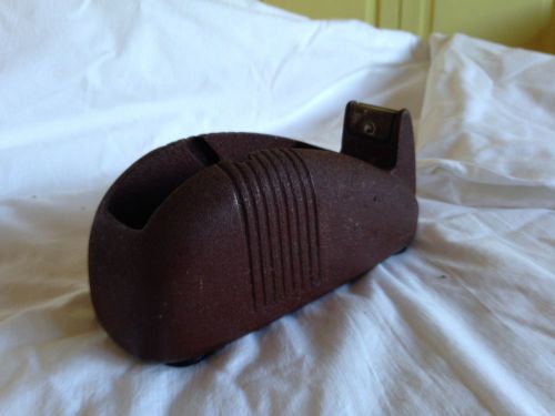 Vintage machine age industrial cast iron desktop tape dispenser for sale