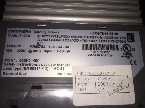 Eurotherm 7100A SCR Power Controller ASC