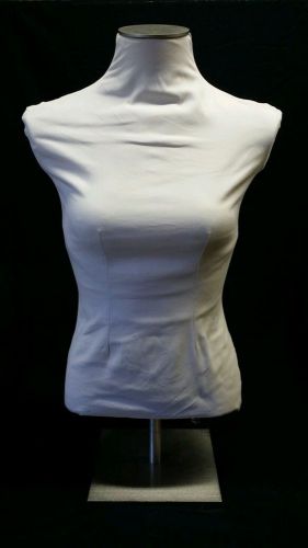 Beige Female Tabletop Display Mannequin 1/2 Torso  Form With Adjustable Stand