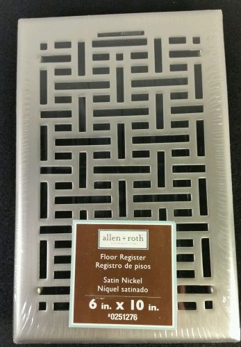 BN Allen + Roth Floor Register~Satin Nickel~6&#034; x 10&#034;