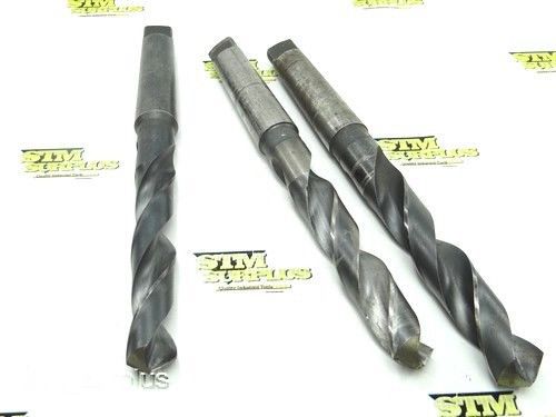 NICE LOT OF 3 HSS 4MT HEAVY DUTY MORSE TWIST DRILLS 1-5/64&#034; TO 1-11/64&#034;