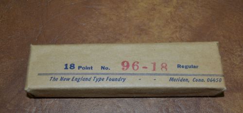 LETTERPRESS METAL TYPE, #96 - 18 pt. New England Type, SANS Condensed,