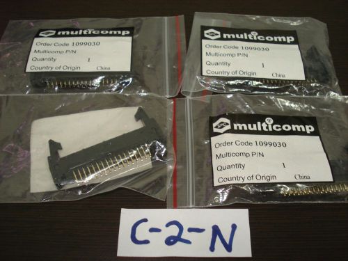 Lot of 4 MULTICOMP - MC9B132-3434 - HEADER, STRAIGHT, L/LATCH, 34WAY