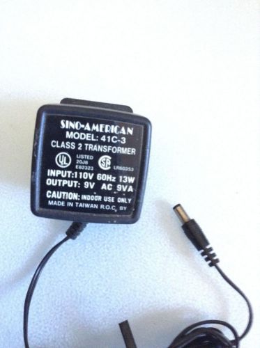 Original Sino-American AC Adapter. Model 41C-3C. . OEM. 120V 9V 13W