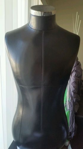 Mannequin Black leather Half Form Male Torso Body Men Display Stand Lightly Used