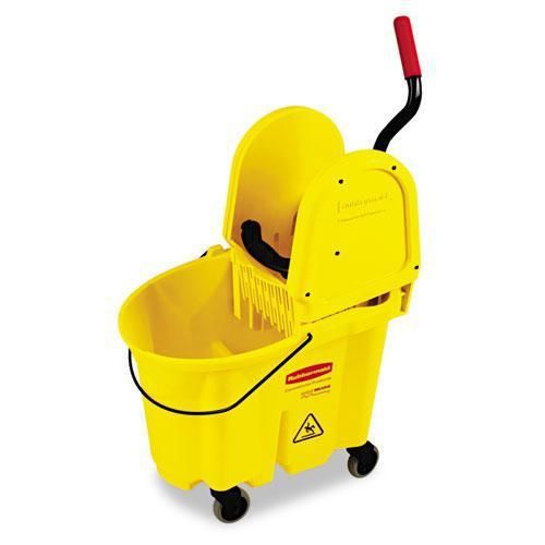 NEW RUBBERMAID FG757788YEL Wavebrake 35-Quart Bucket/Wringer Combinations,