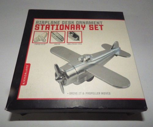 Kikkerland Airplane Desk Ornament Stationary Set