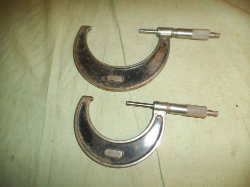 Estate Old Vintage Machinist Lot Of 2 Starrett Micrometers No 226 3&#034; &amp; 4&#034;