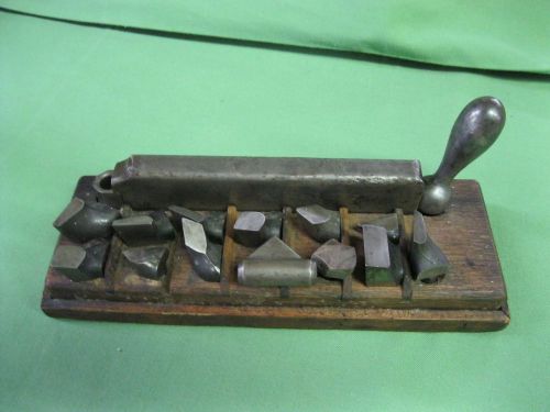 ANTIQUE METAL LATHE TOOL SET (13) CUTTERS HOLDER PAT&#039;D 1901