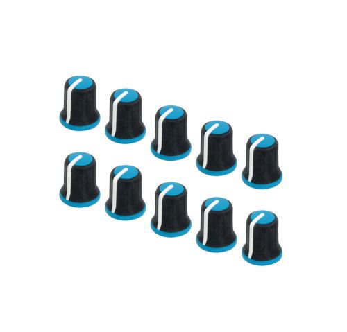 Lot of 10 neutrik rean soft touch knob push fit p300-s-096-d6-s black/white/blue for sale