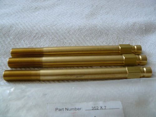 Lot of 3 ppe brass plug extension #352 solid brass 1/4&#034; npt pipe extension for sale
