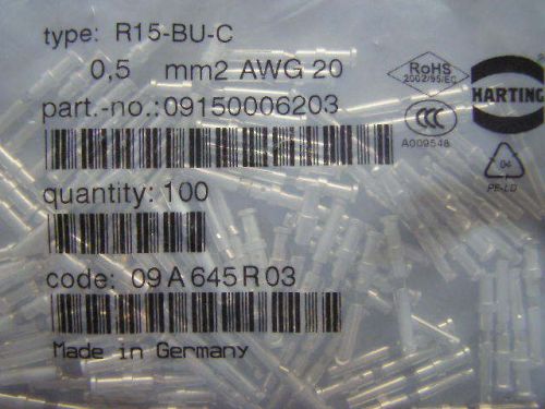 HARTING R15-BU-C 0,5 mm2 AWG 20 FEMALE CRIMP CONTACT 09150006203