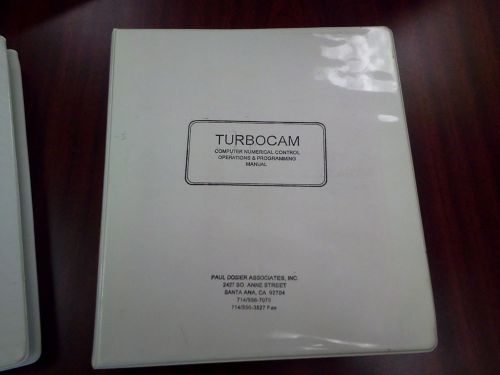 Turbocam Centurion V Computer Numerical Control Operations &amp; Programming Manual