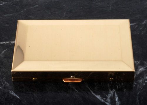 Vintage Solid Brass Deep Business/Credit Card Holder Case CALCULATOR NOS DAMAGED