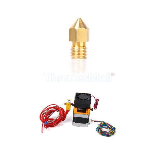 Single nozzle mk8 extruder print head+4pcs 0.4mm nozzle for reprap 3d printer for sale