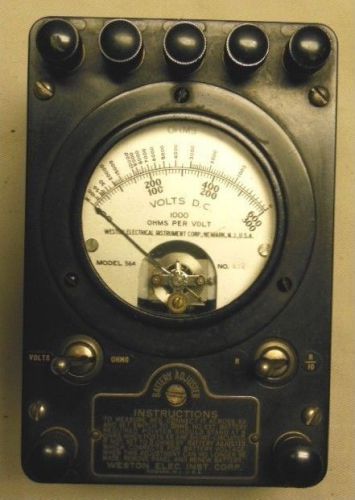 VINTAGE WESTON  MODEL 564 DC VOLT OHM METER  !! BAKELITE !! NICE !! WORKS !!