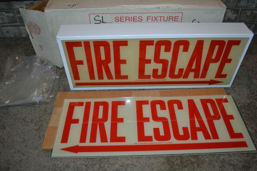 Brand nos!!! western lighting fire escape electric exit sign 22 3/8&#034; x 8 5/8&#034; for sale