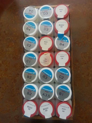 21 bottles Of Ceramco II Dental Porcelain Dental Lab/ Dentist  L@@K