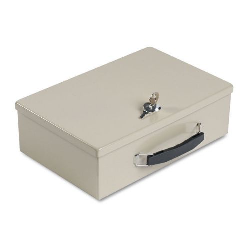 Heavy-Duty Steel Fire-Retardant Security Cash Box, Key Lock, Sand