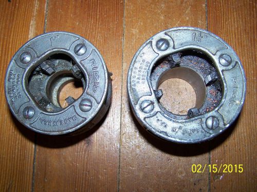 2 rigid 12-r ratcheting pipe threader dies 1&#034; &amp; 1 1/4&#034; for sale