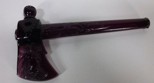 Glass Tomahawk Indian Head Chief Amethyst Grape Purple