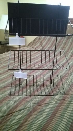 retail hanging wire 3 shelf display rack 21&#034;X13.5&#034; shelves 5&#034; deep