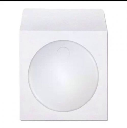 1000 Premium White CD DVD R Disc Paper Sleeve Envelope Clear Window Flap 100g