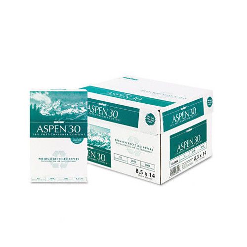 Aspen 30% recycled office paper, 92 bright, 20 lb, 8-1/2 x 14, 5000/carton for sale