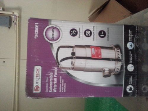 UtiliTech 1/2 HP Stainless Steel Submersible Waterfall Pump