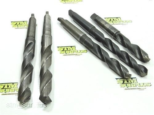 LOT OF 5 HSS 3MT TWIST DRILLS 29/32&#034; TO 1-1/32&#034; MORSE BUTTERFIELD USA ATM