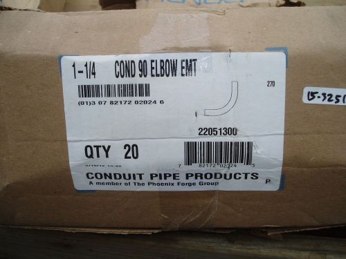 Lot of 3 pcs Conduit Pipe 1-1/4&#034; 90 degree rigid elbows 22051300