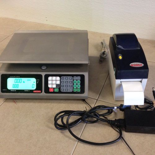 Torrey LPC40L Price Computing Deli Meat Scale w/ Godex DT2 Label Printer