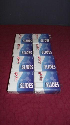 LOT OF 8 BOXES NEW GLOBE SCIENTIFIC MICROSCOPE SLIDES 25 x 75 x 1mm (72 PER BOX)