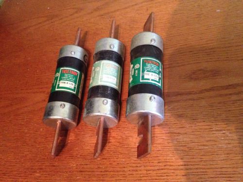 Lot of 3- Bussmann Fusetron FRN-R-125 Fuses 125 AMP 250V