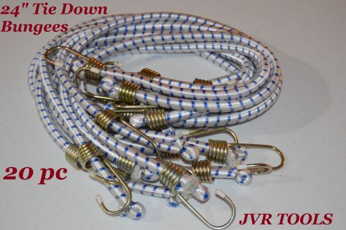 20pc - 24&#034; heavy duty bungee cords 24 inch long bungee thick tie downs w/ hooks for sale