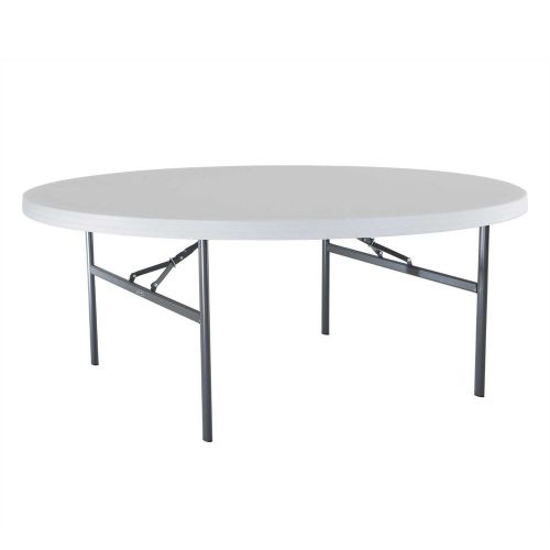 4 FOUR Lifetime Plastic Round Folding Leg Tables 2673 White Granite 72-inch MINT