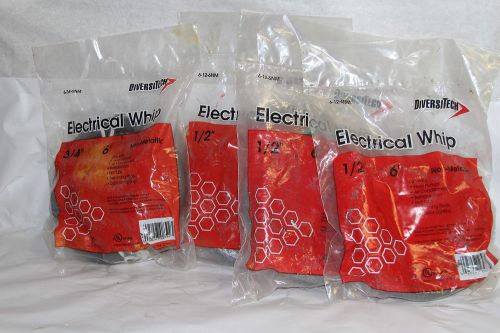 DIVERSITECH SET OF 4 ELECTICIAL WHIP(S) 6&#039;    1/2&#034; &amp; 3/4&#034;