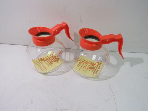 CURTIS SCHOTT DURAN ORANGE DECAFFEINATED COFFEE POT BOWL (LOT OF 2) ***NNB***