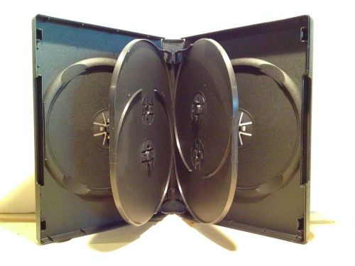 20pcs - black cd/dvd case holds 6 discs with 2 trays, clear insert sleeve for sale