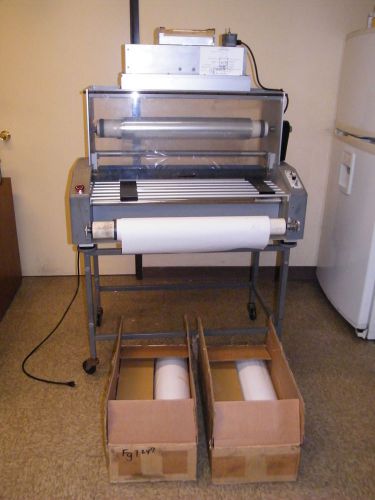 32&#034; cold laminating laminator machine 115 volt motor w/ extra rolls tecnilith 32