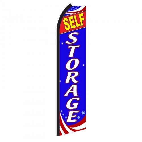 Self storage sign swooper flag 15ft feather super blue banner made in usa for sale