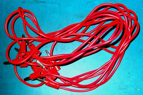 5PC LOT 36 INCH BANANA PLUG TO BANANA PLUG INTERCONNECT WIRE - RED